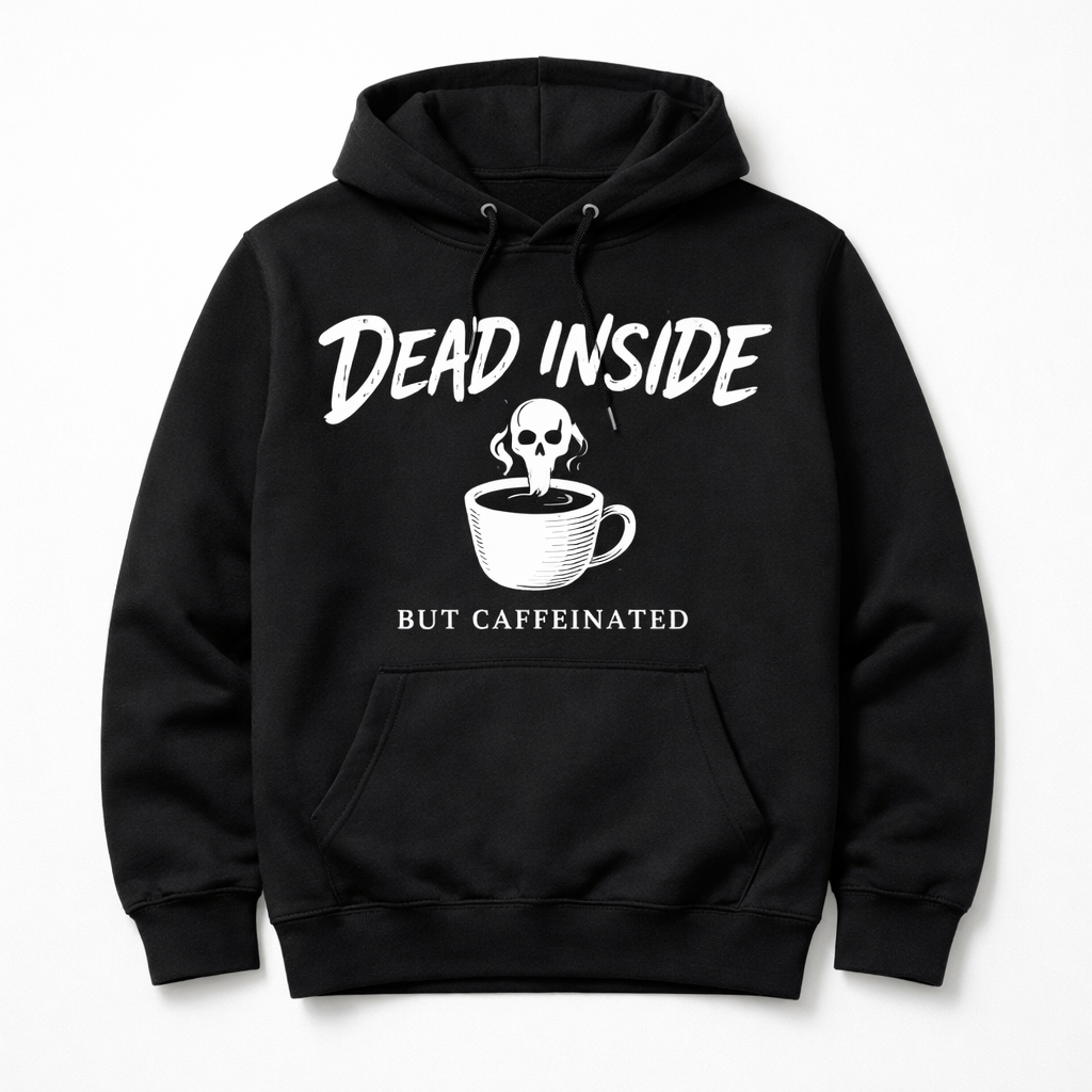 Dead Inside But Caffeinated — Minimalist Coffee Skull Tee