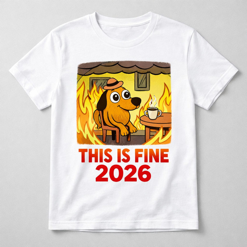 This Is Fine 2026 - White T-Shirt