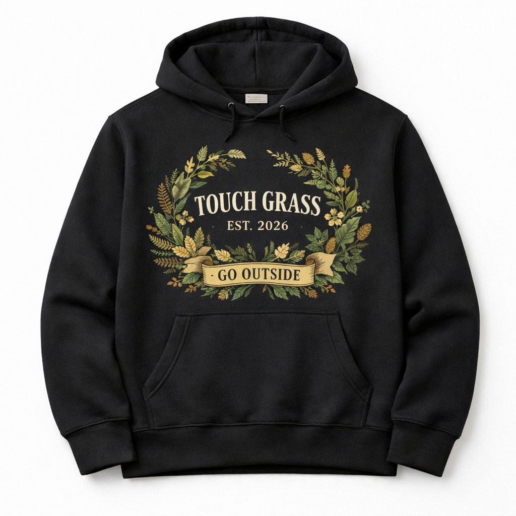 Touch Grass Est. 2026 — Vintage Botanical Nature Tee